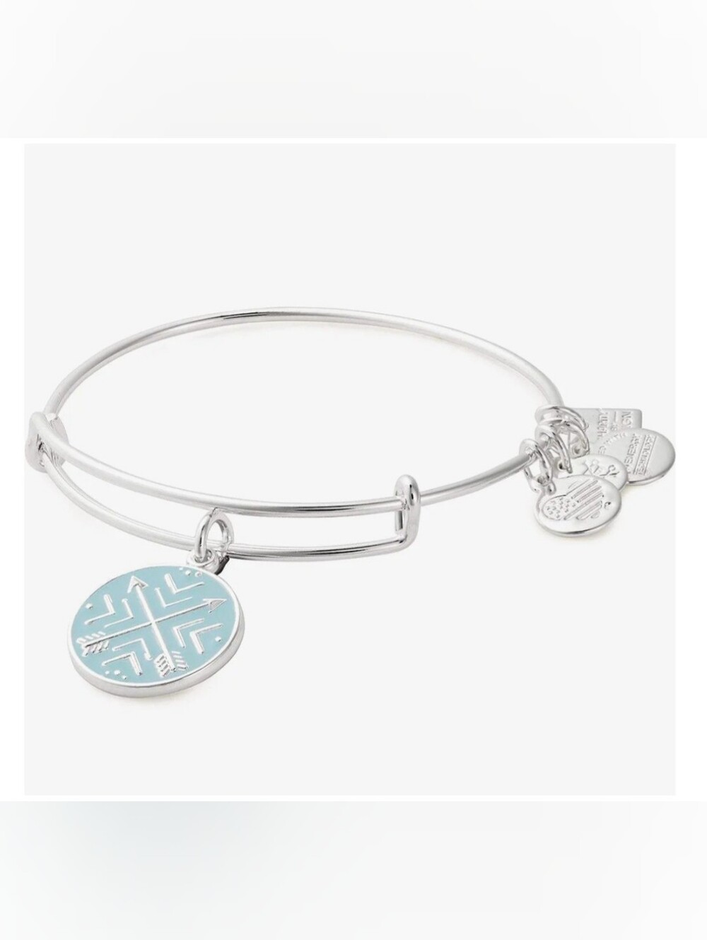 Path Of Symbols Expandable Bangle Bracelet Arrows Of Friendship Shiny Silver